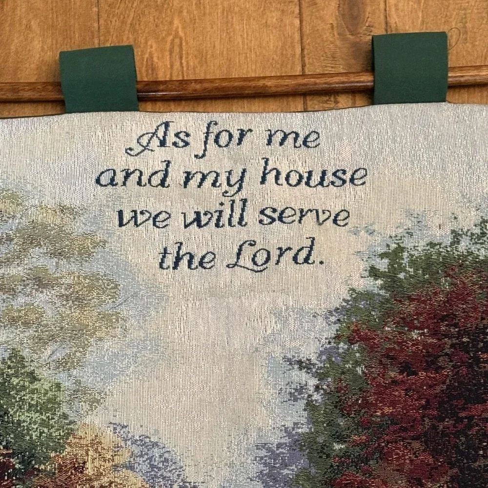Autumn Tranquility Tapestry Wall Hanging Scripture –Nicky Boehme – 36x26 Vintage